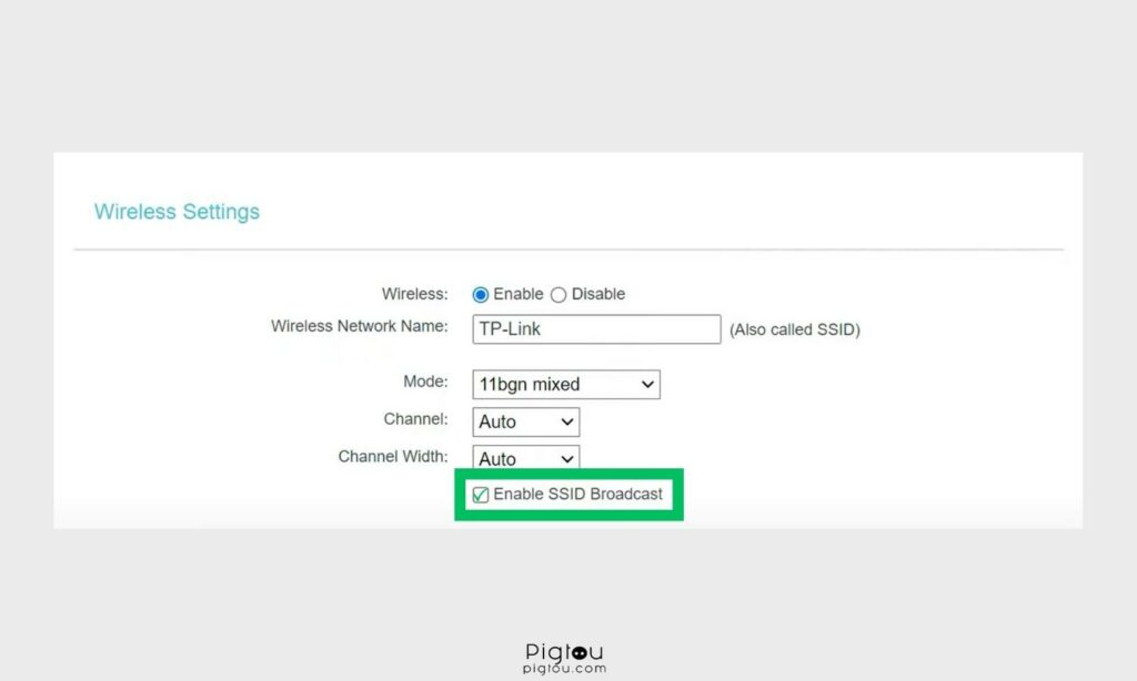 Enable SSID Broadcast option on the router's configuration page
