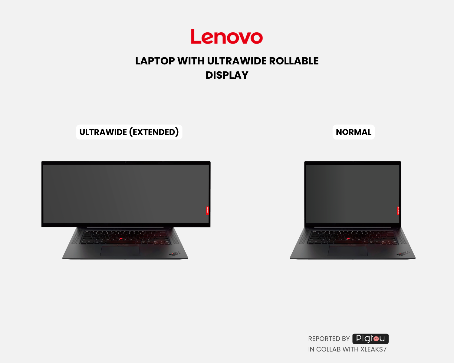 Lenovo laptop with ultrawide rollable screen